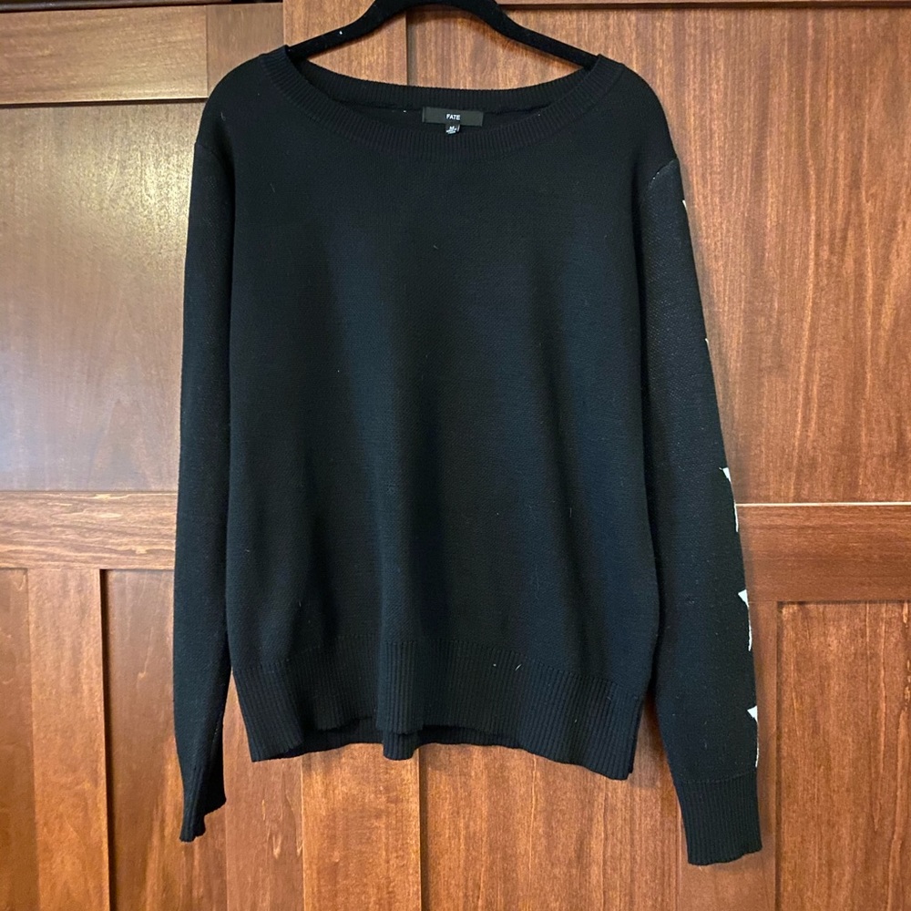 Black Sweater With White Stars Size Medium